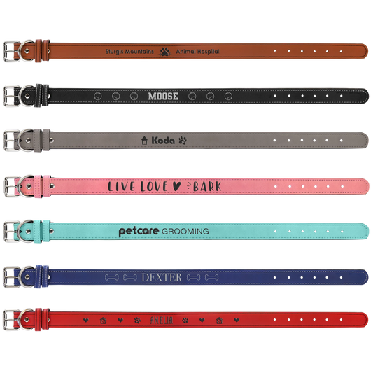 Extra Large 27" × 1.25" Dog Collar (faux leather) — custom laser engraved — ECHIPMUNK