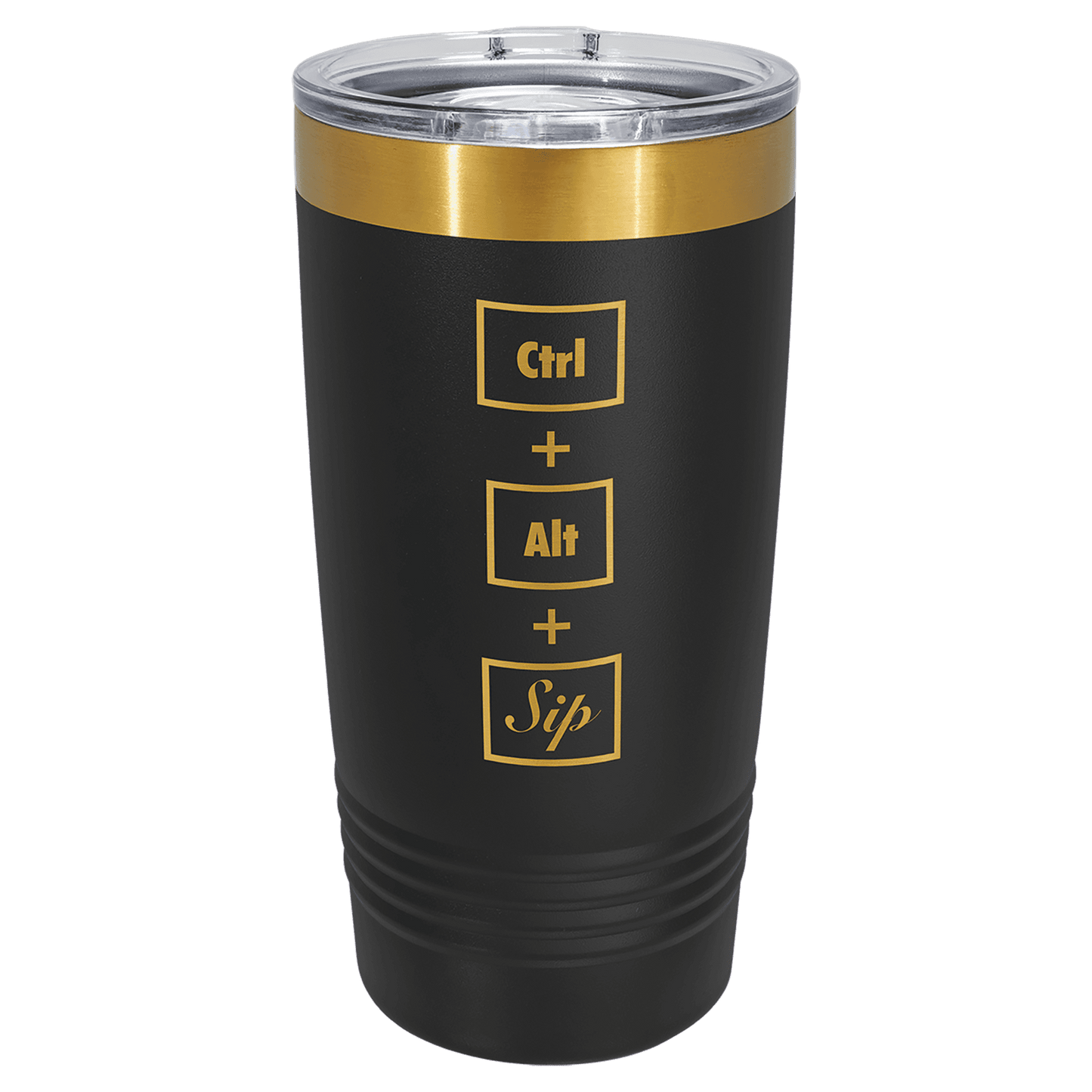 Polar Camel 20 oz. Bright Gold ION-Plated Ringneck Tumbler with Slider Lid