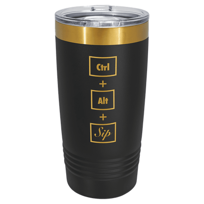 Polar Camel 20 oz. Bright Gold ION-Plated Ringneck Tumbler with Slider Lid