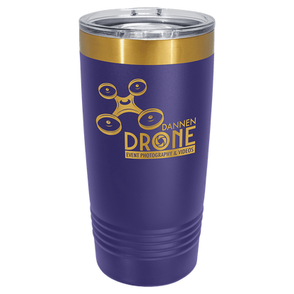 Polar Camel 20 oz. Bright Gold ION-Plated Ringneck Tumbler with Slider Lid