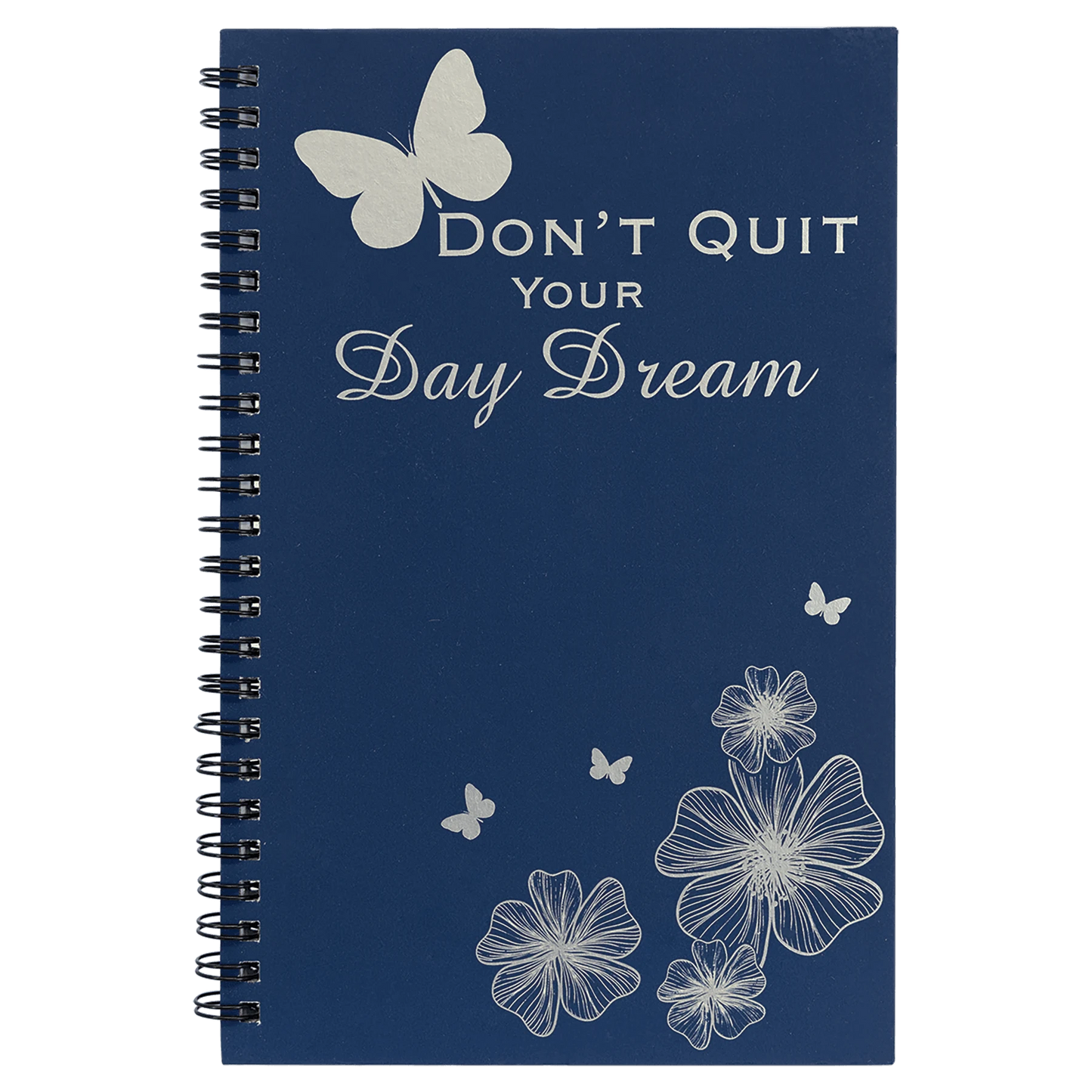 5.5" × 8.5" Blue Lazerburst Spiral Notebook-Lasers to Silver (lazerburst) — custom laser engraved — ECHIPMUNK