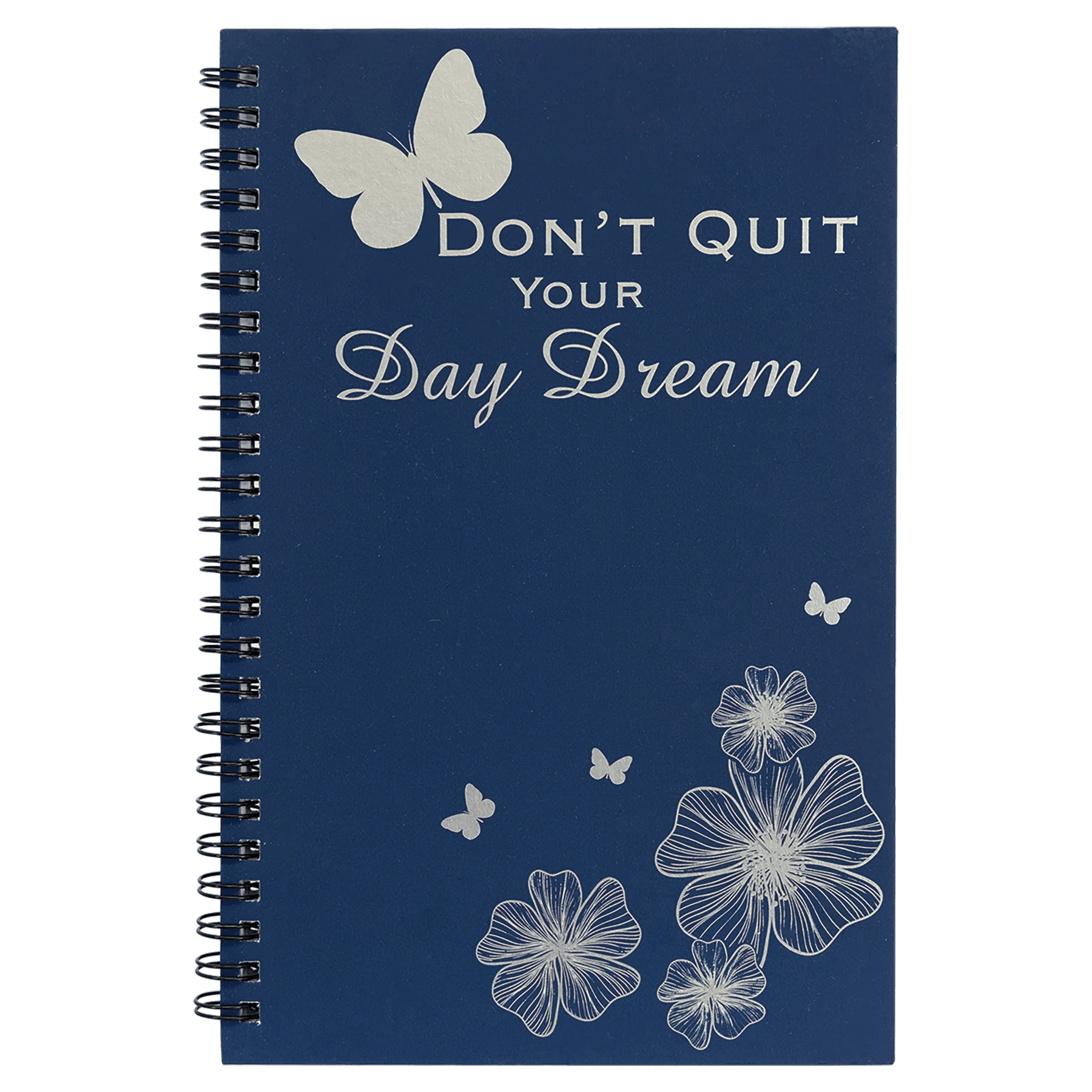 5.5" × 8.5" Blue Lazerburst Spiral Notebook-Lasers to Silver (lazerburst) — custom laser engraved — ECHIPMUNK