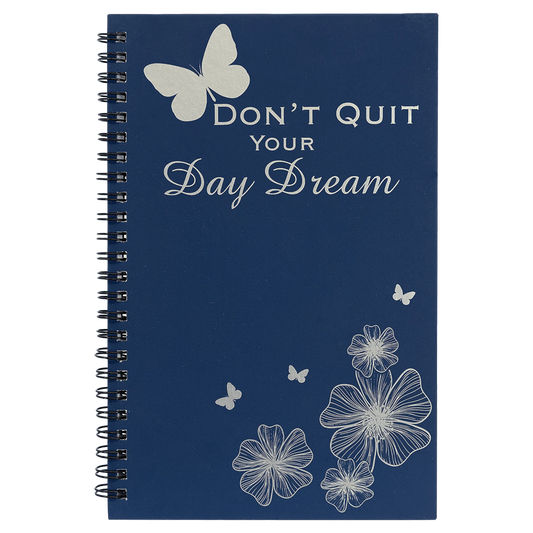 5.5" × 8.5" Blue Lazerburst Spiral Notebook-Lasers to Silver (lazerburst) — custom laser engraved — ECHIPMUNK
