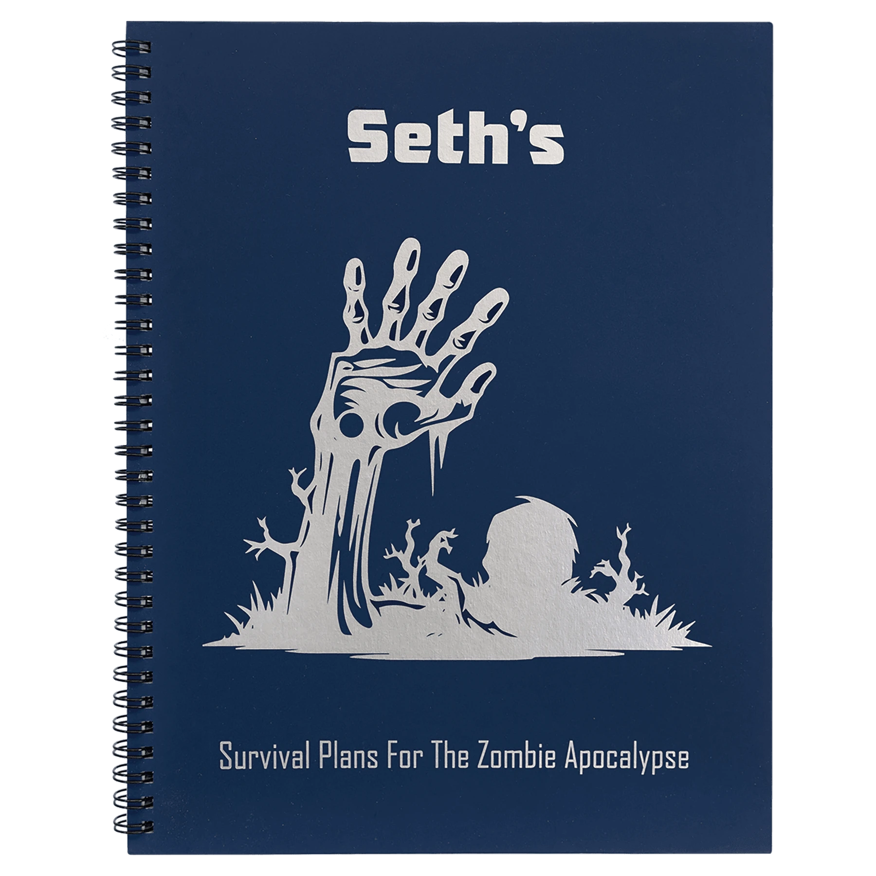 8.5" × 11" Blue Lazerburst Spiral Notebook-Lasers to Silver (lazerburst) — custom laser engraved — ECHIPMUNK