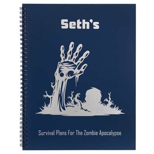 8.5" × 11" Blue Lazerburst Spiral Notebook-Lasers to Silver (lazerburst) — custom laser engraved — ECHIPMUNK