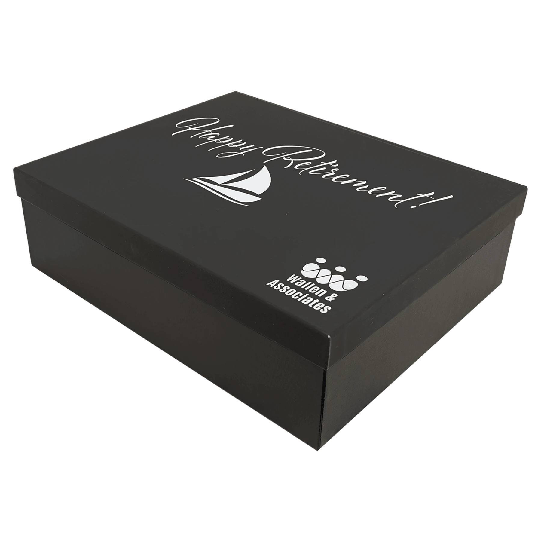 13.625" × 11.125" Black Lazerburst Gift Box-Lasers to Silver (cardboard & lazerburst & foam) — custom laser engraved — ECHIPM