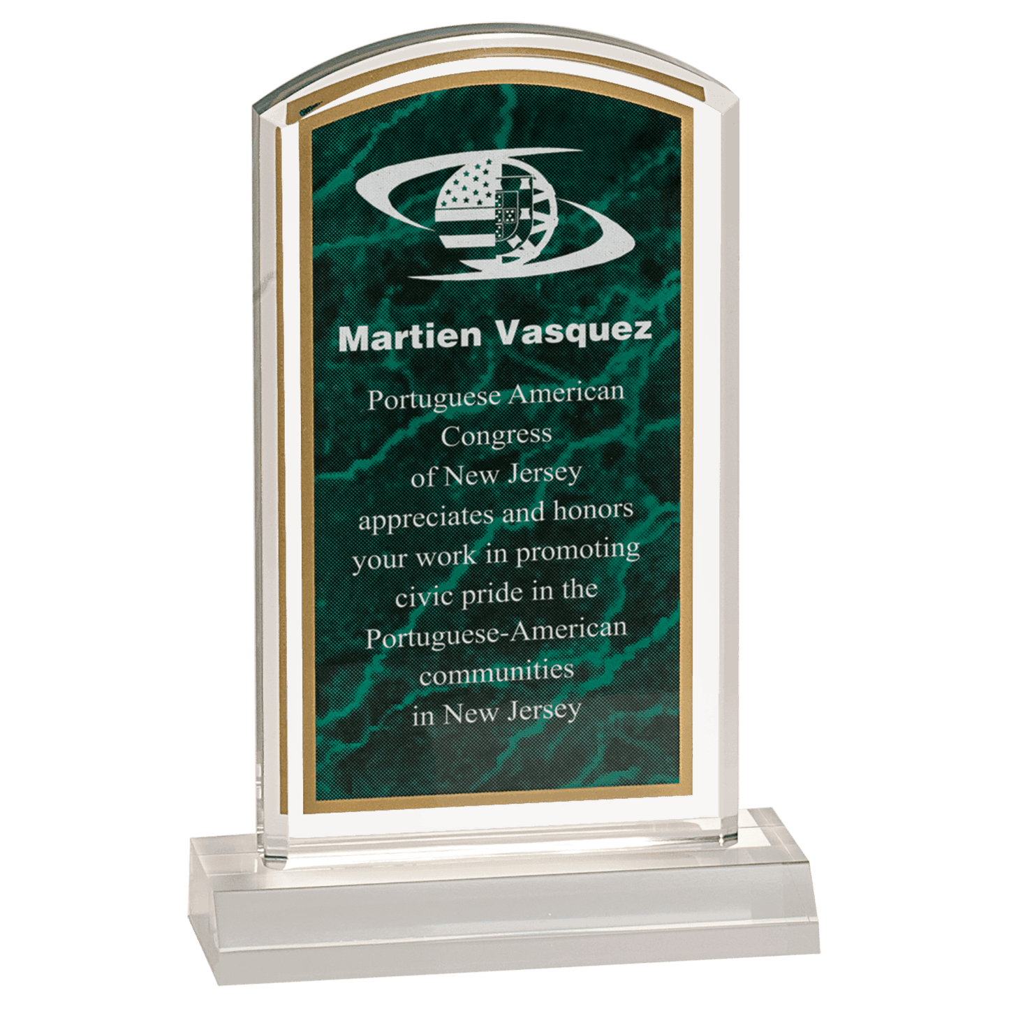 4" x 7" Marbleized Acrylic with 5" Base