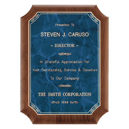 8" x 10 1/2" American Border Sapphire Marble LaserFX Plate