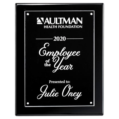 8x10 High Gloss Plaque wtih Acrylic Engraving Plate