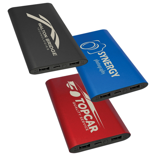 8000MAH Power Bank & Wireless Anodized Aluminum Charger (anodized aluminum) — custom laser engraved — ECHIPMUNK