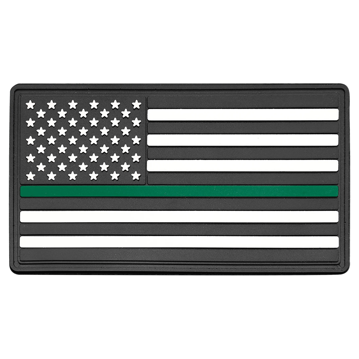 1.75" × 3.25" Green Line American Flag PVC Patch representing support for the military - Kota Pro Adhesive included (pvc) — c