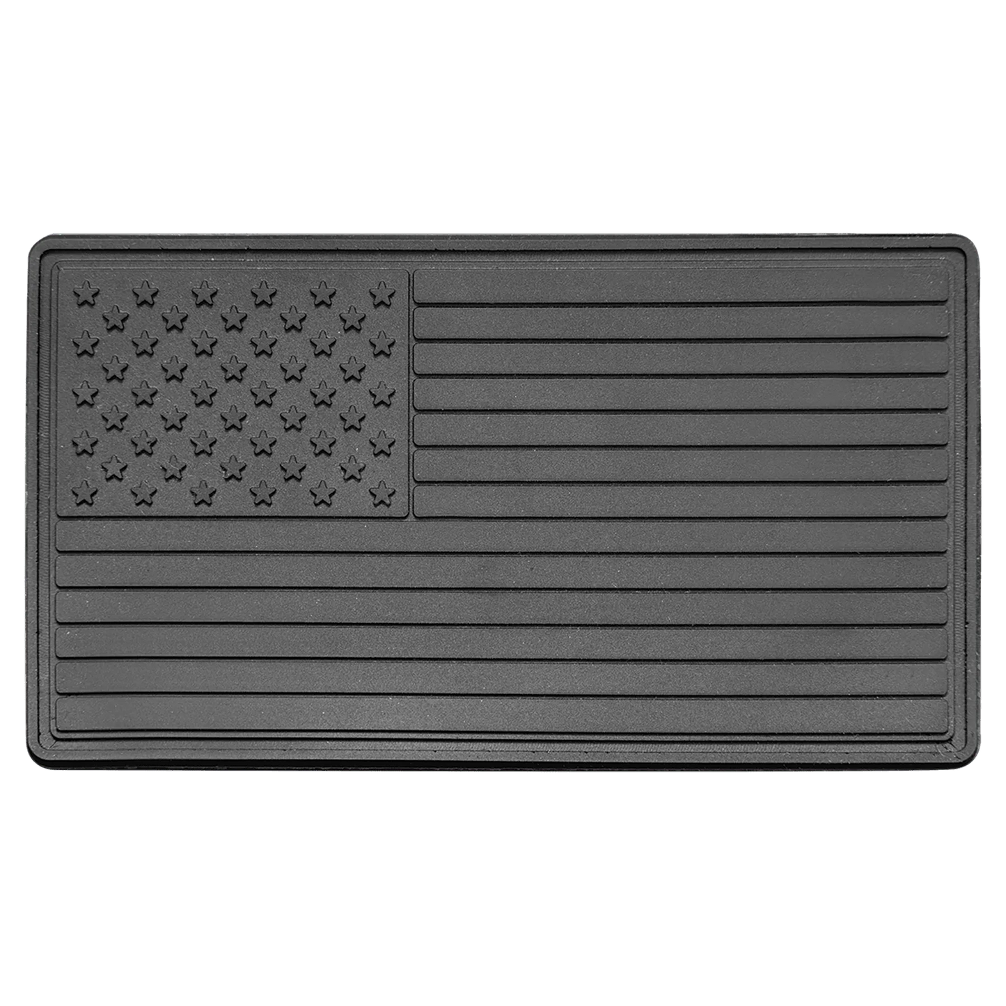 1.75" × 3.25" Black American Flag PVC Patch representing various causes - Kota Pro Adhesive included (pvc) — custom laser eng