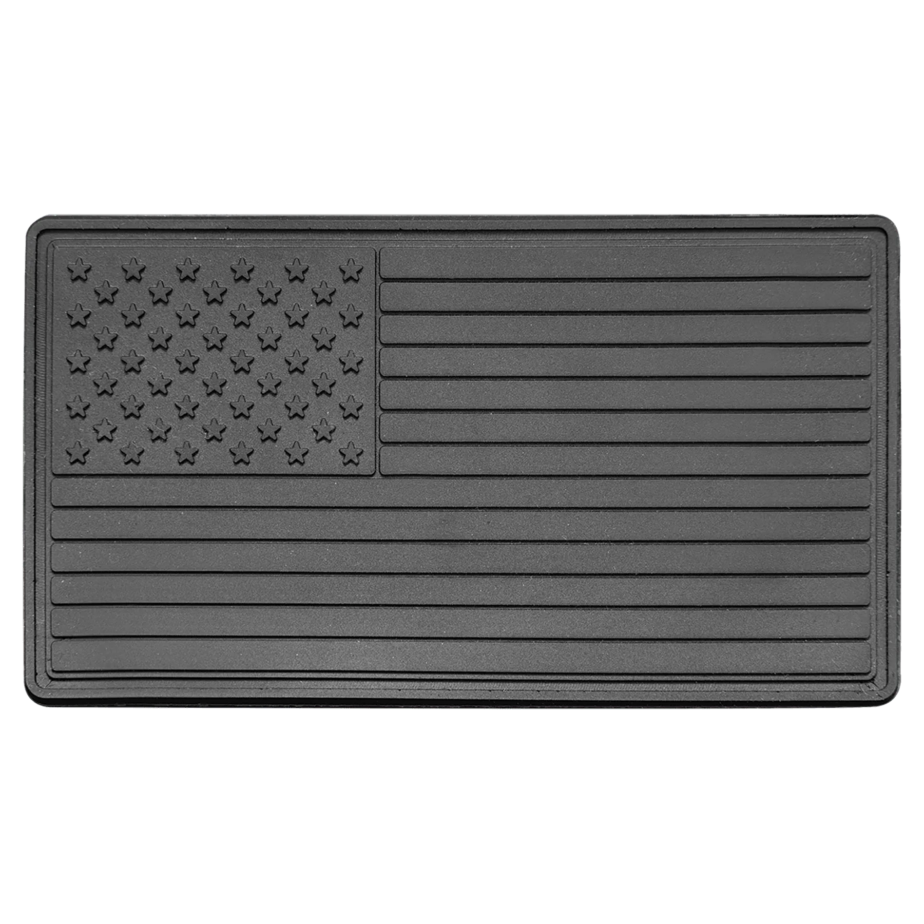 1.75" × 3.25" Black American Flag PVC Patch representing various causes - Kota Pro Adhesive included (pvc) — custom laser eng