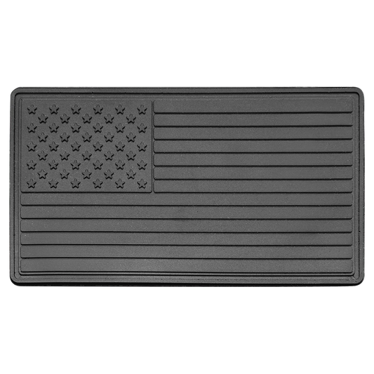 1.75" × 3.25" Black American Flag PVC Patch representing various causes - Kota Pro Adhesive included (pvc) — custom laser eng