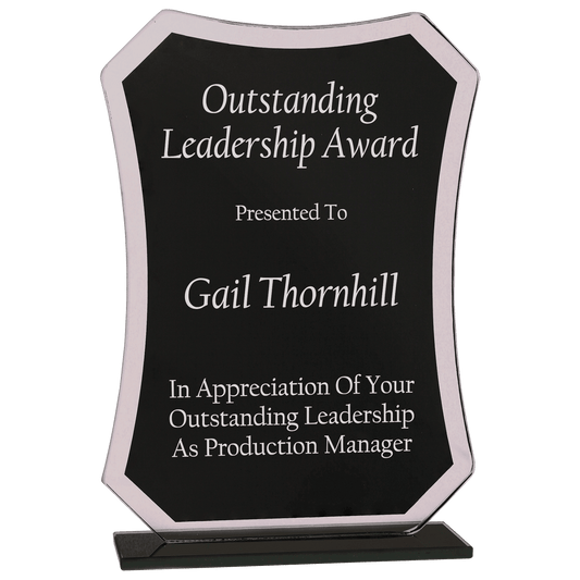 6 1/2" Black Rectangle Reflection Glass Award