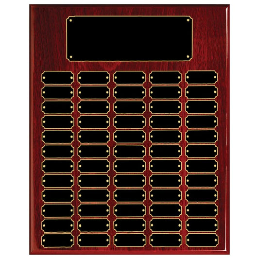 60 Plate Rosewood Piano Finish Completed Perpetual Plaque (genuine teakwood) — custom laser engraved — ECHIPMUNK