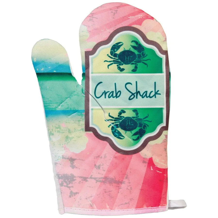 7" × 11" White Oven Mitt (polyester & cotton) — custom laser engraved — ECHIPMUNK