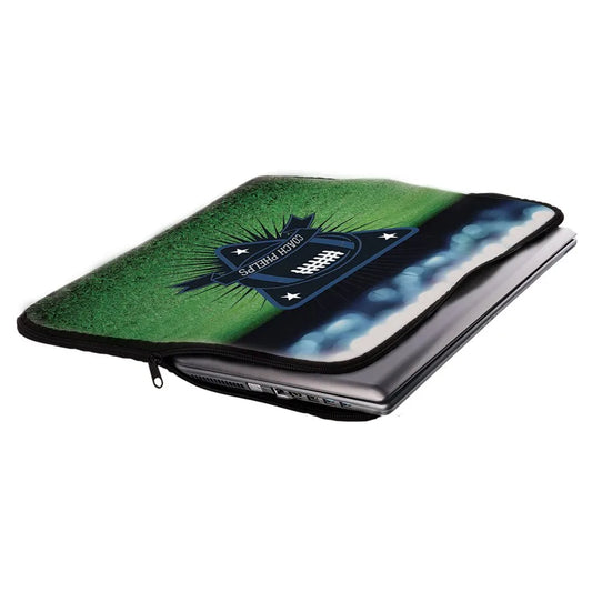 14.5" × 13" White Laptop Sleeve with Zipper (neoprene) — custom laser engraved — ECHIPMUNK
