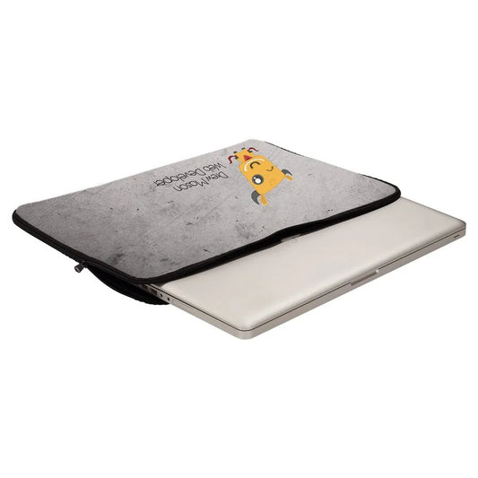 16.5" × 13" White Laptop Sleeve with Zipper (neoprene) — custom laser engraved — ECHIPMUNK