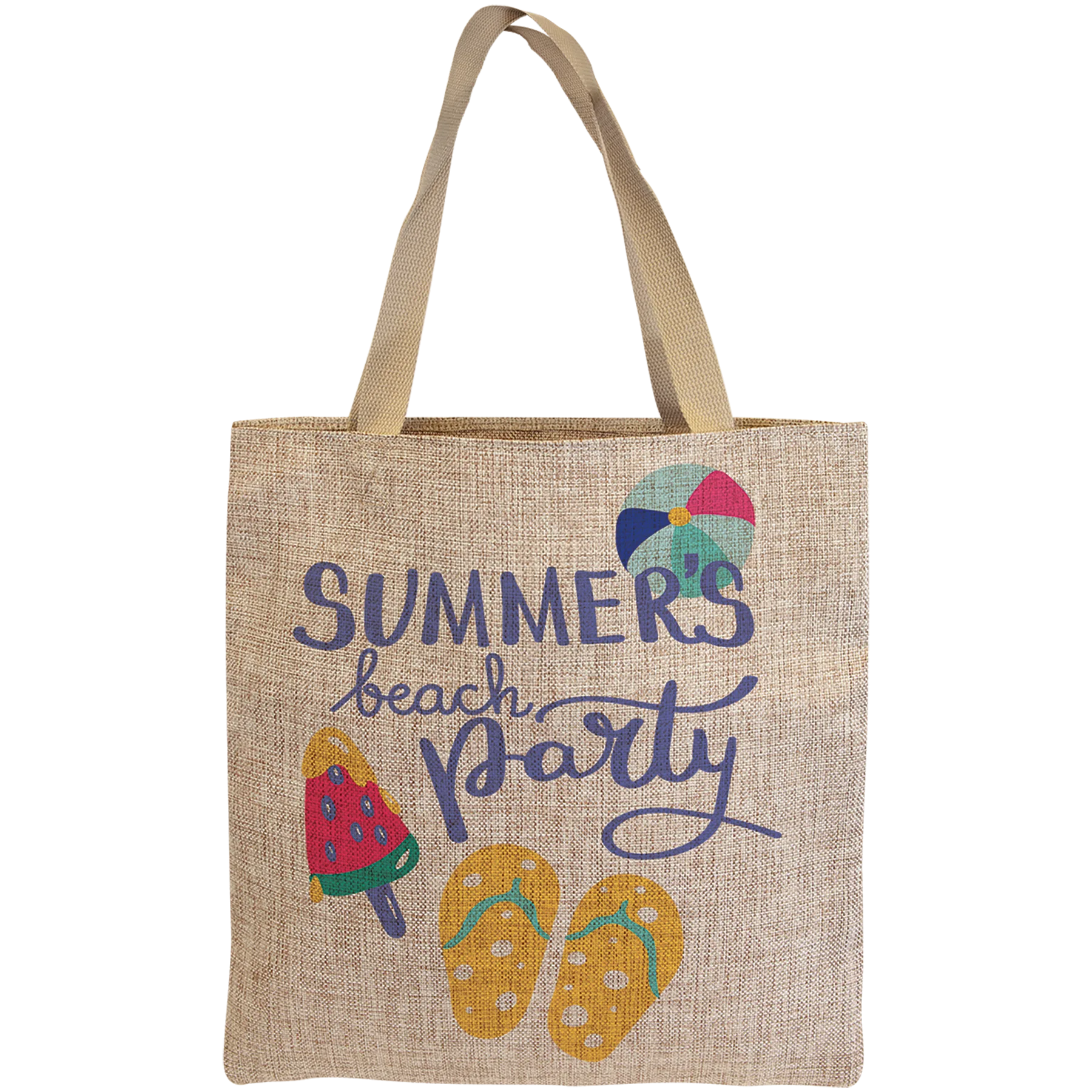 15.25" × 15.5" Burlap Gift Bag (polyester burlap) — custom laser engraved — ECHIPMUNK