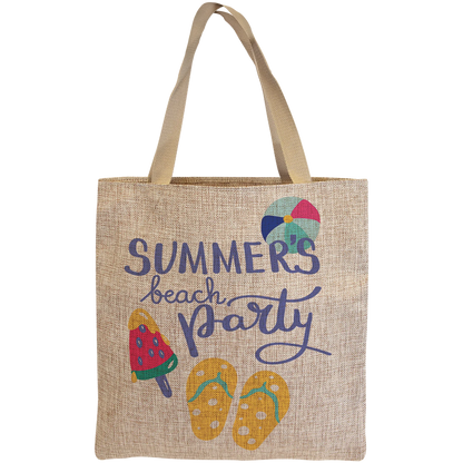 15.25" × 15.5" Burlap Gift Bag (polyester burlap) — custom laser engraved — ECHIPMUNK
