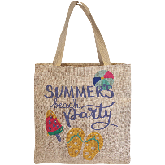 15.25" × 15.5" Burlap Gift Bag (polyester burlap) — custom laser engraved — ECHIPMUNK