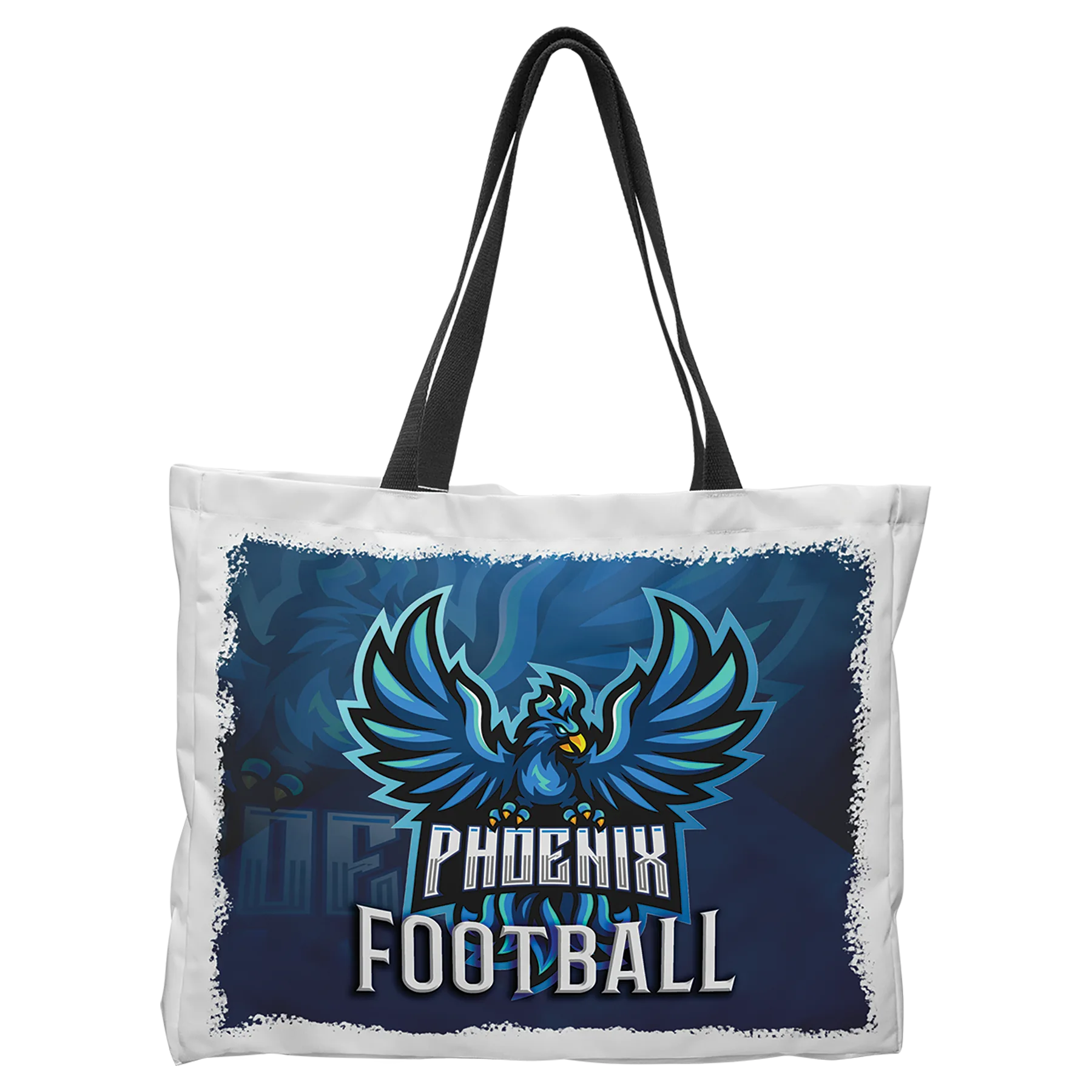 16" × 20" White Poly Fabric Bag (polyester) — custom laser engraved — ECHIPMUNK