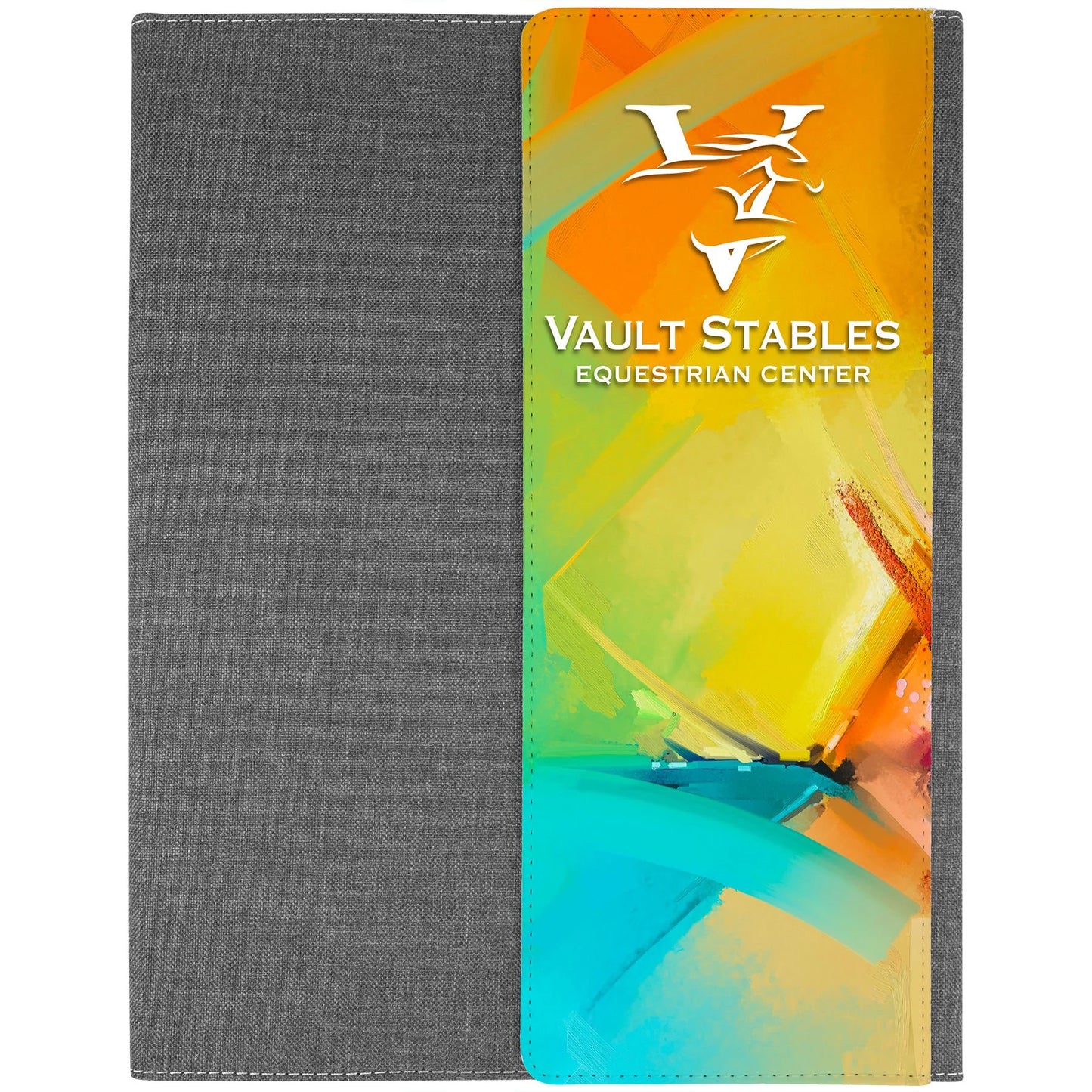 9.5" × 12" Subli-Tru Portfolio Fold Over Flap Front Cover (sublitru 100% polyester & canvas) — custom laser engraved — ECHIPM
