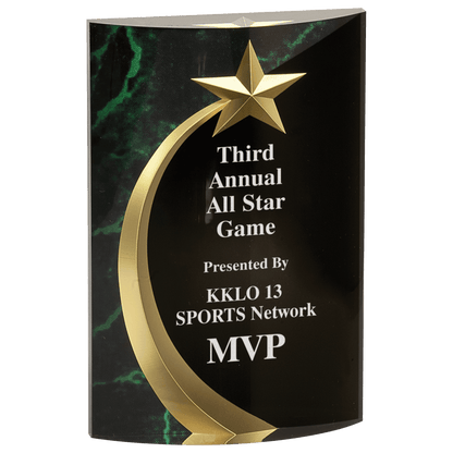 6 3/4" Marble Rounded Shooting Star Acrylic