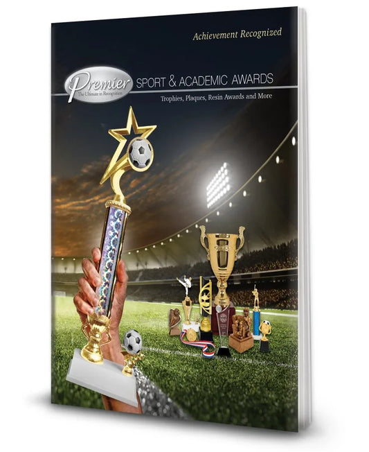 Premier Sport & Academic Awards Retail Catalog with Pricing (paper) — custom laser engraved — ECHIPMUNK