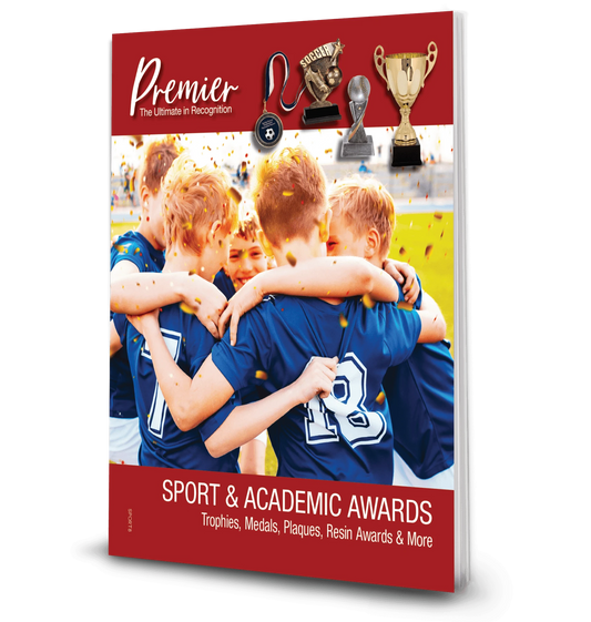 Premier Sport & Academic Awards Retail Catalog (paper) — custom laser engraved — ECHIPMUNK