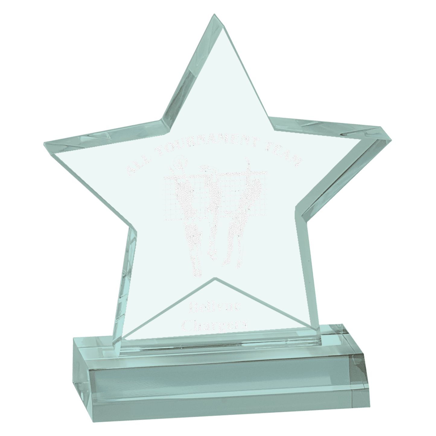 5" x 5" Star Acrylic Award with 4" Base