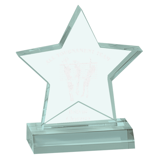 5" x 5" Star Acrylic Award with 4" Base