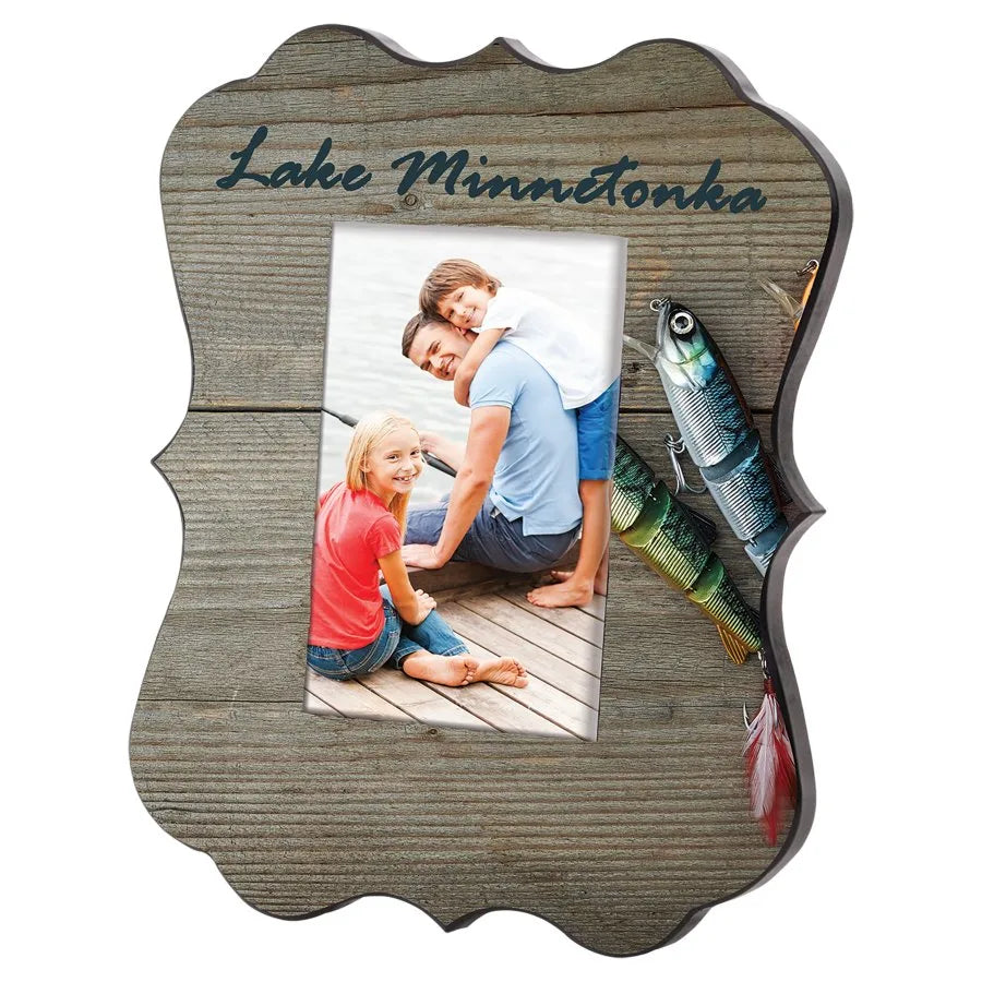 8" × 10" Unisub Gloss White Benelux Frame Holds 4" × 6" Photo (hardboard) — custom laser engraved — ECHIPMUNK