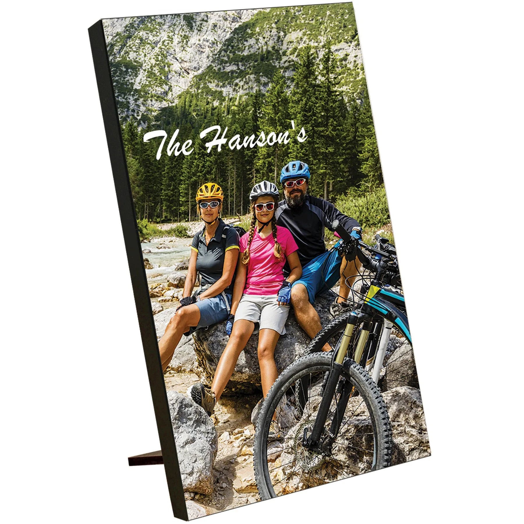 8" × 10" White Textured Kickstand Photo Panel (hardboard) — custom laser engraved — ECHIPMUNK
