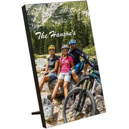 8" × 10" White Textured Kickstand Photo Panel (hardboard) — custom laser engraved — ECHIPMUNK