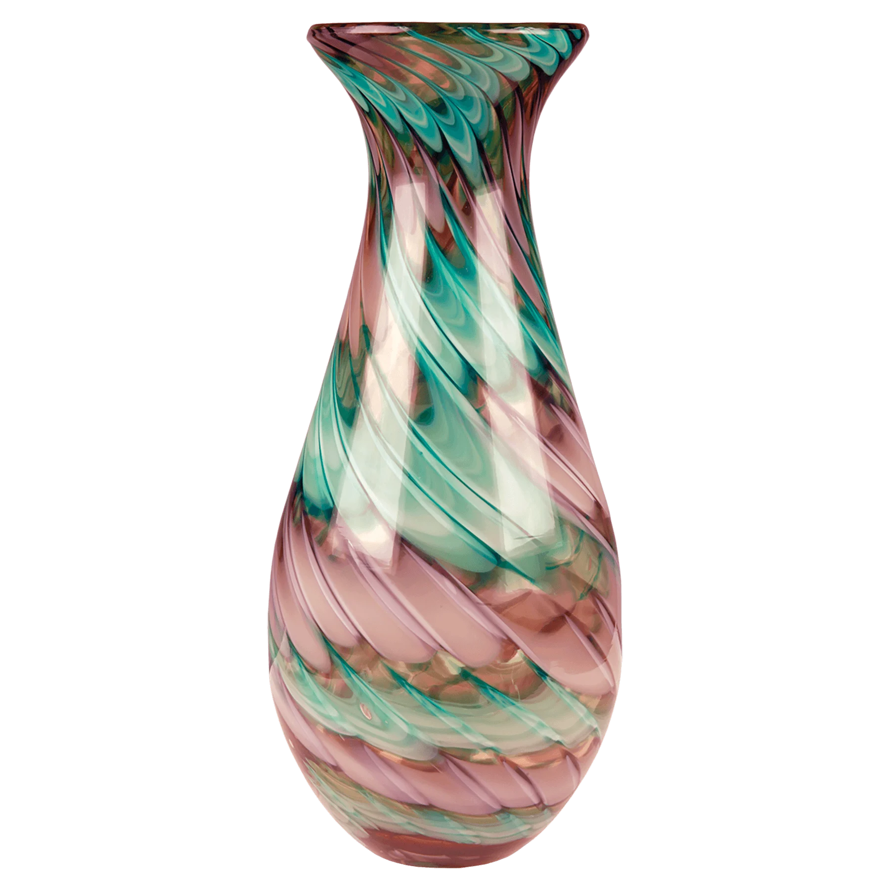 14.5" Swirl Art Glass Vase (glass) — custom laser engraved — ECHIPMUNK