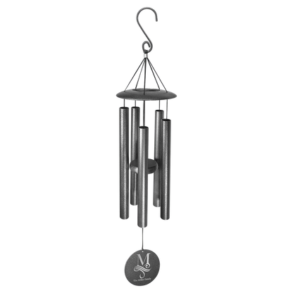 30" Black Powder Coated Aluminum Wind Chime (aluminum) — custom laser engraved — ECHIPMUNK