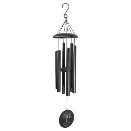 36" Black Powder Coated Aluminum Wind Chime (aluminum) — custom laser engraved — ECHIPMUNK
