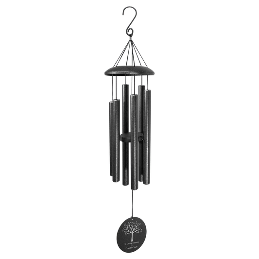 36" Black Powder Coated Aluminum Wind Chime (aluminum) — custom laser engraved — ECHIPMUNK
