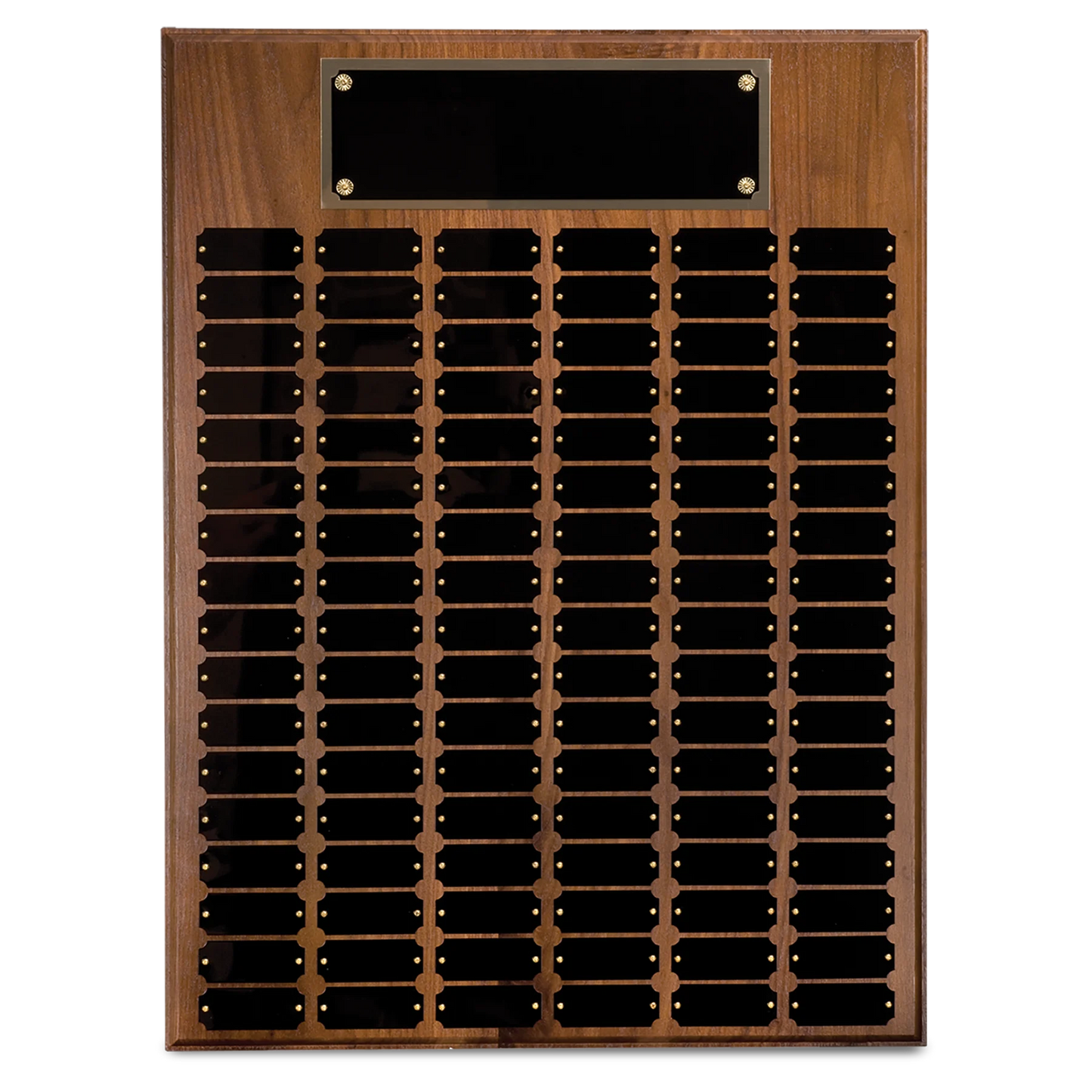 102 Plate Walnut Completed Perpetual Plaque (genuine walnut) — custom laser engraved — ECHIPMUNK