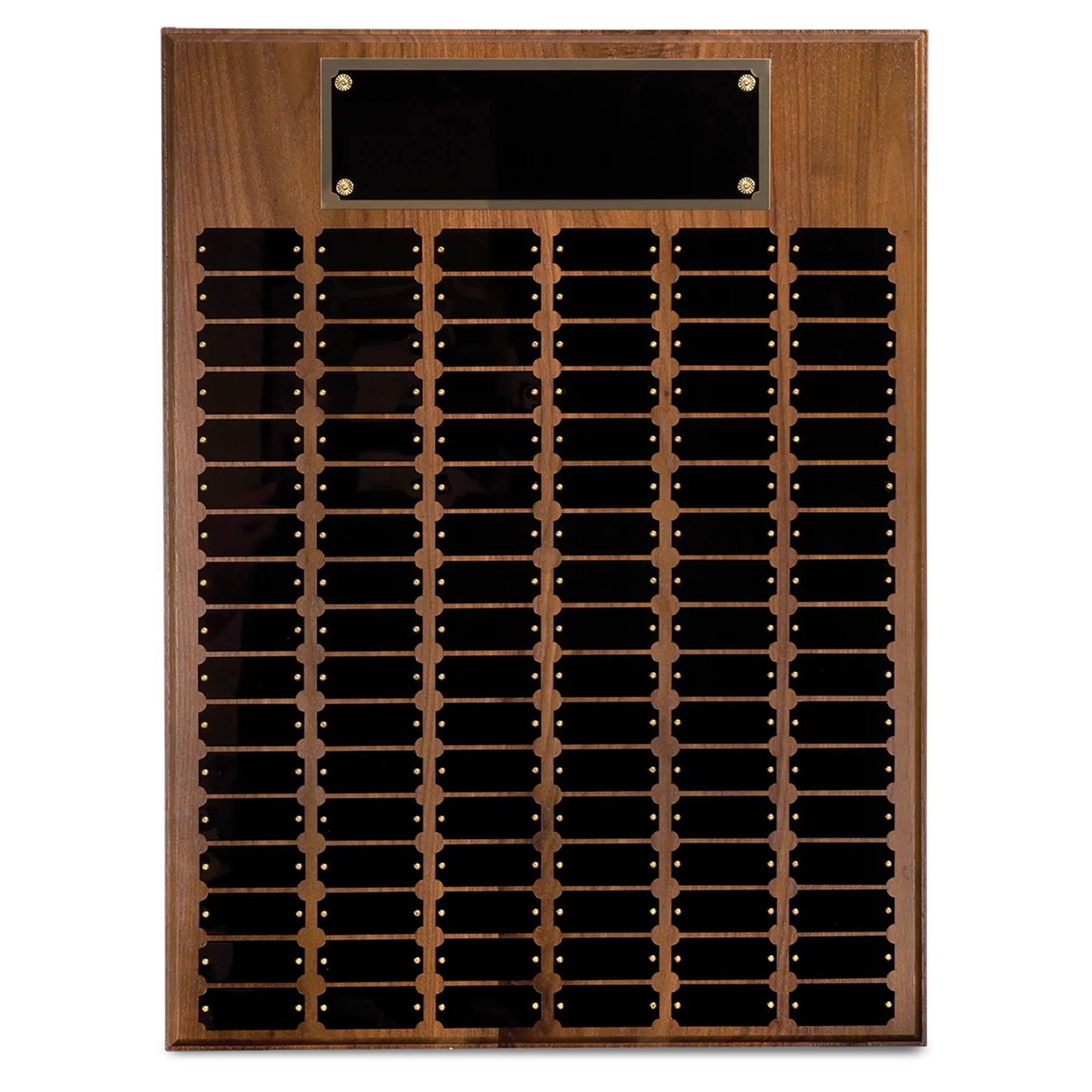 102 Plate Walnut Completed Perpetual Plaque (genuine walnut) — custom laser engraved — ECHIPMUNK