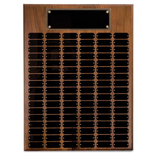 102 Plate Walnut Completed Perpetual Plaque (genuine walnut) — custom laser engraved — ECHIPMUNK