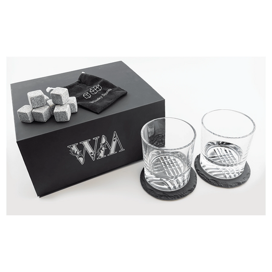 Lazerburst Whiskey Set (lazerburst & slate & glass) — custom laser engraved — ECHIPMUNK