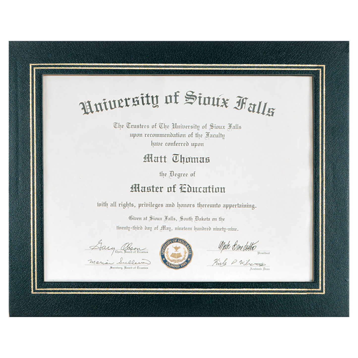 Certificate Holder with Clear Plastic Cover