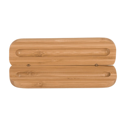 Custom Bamboo Pen Case (Case only, pen not included) (6 3/4" x 2 1/8") — main, custom-engraved by Echipmunk Winnipeg