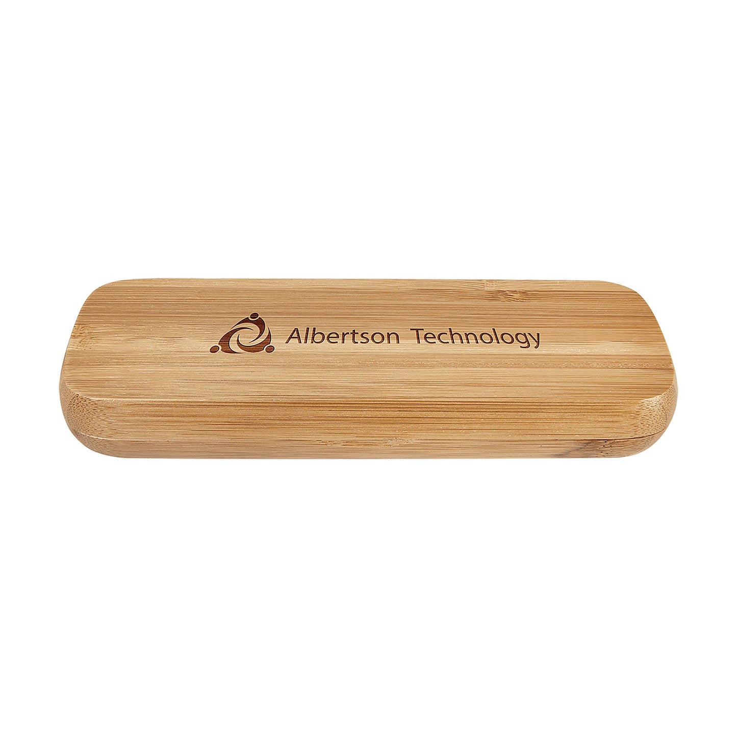 Custom Bamboo Pen Case (Case only, pen not included) (6 3/4" x 2 1/8") — detail view, custom-engraved by Echipmunk Winnipeg