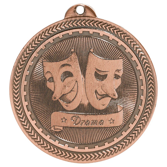 Antique Bronze 2" Drama Laserable BriteLazer Medal