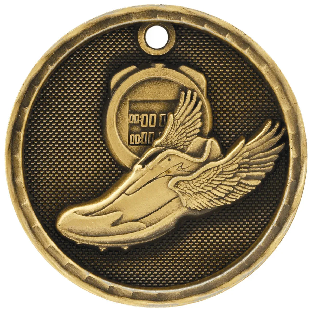 Antique Gold 2" 3D Track Medal