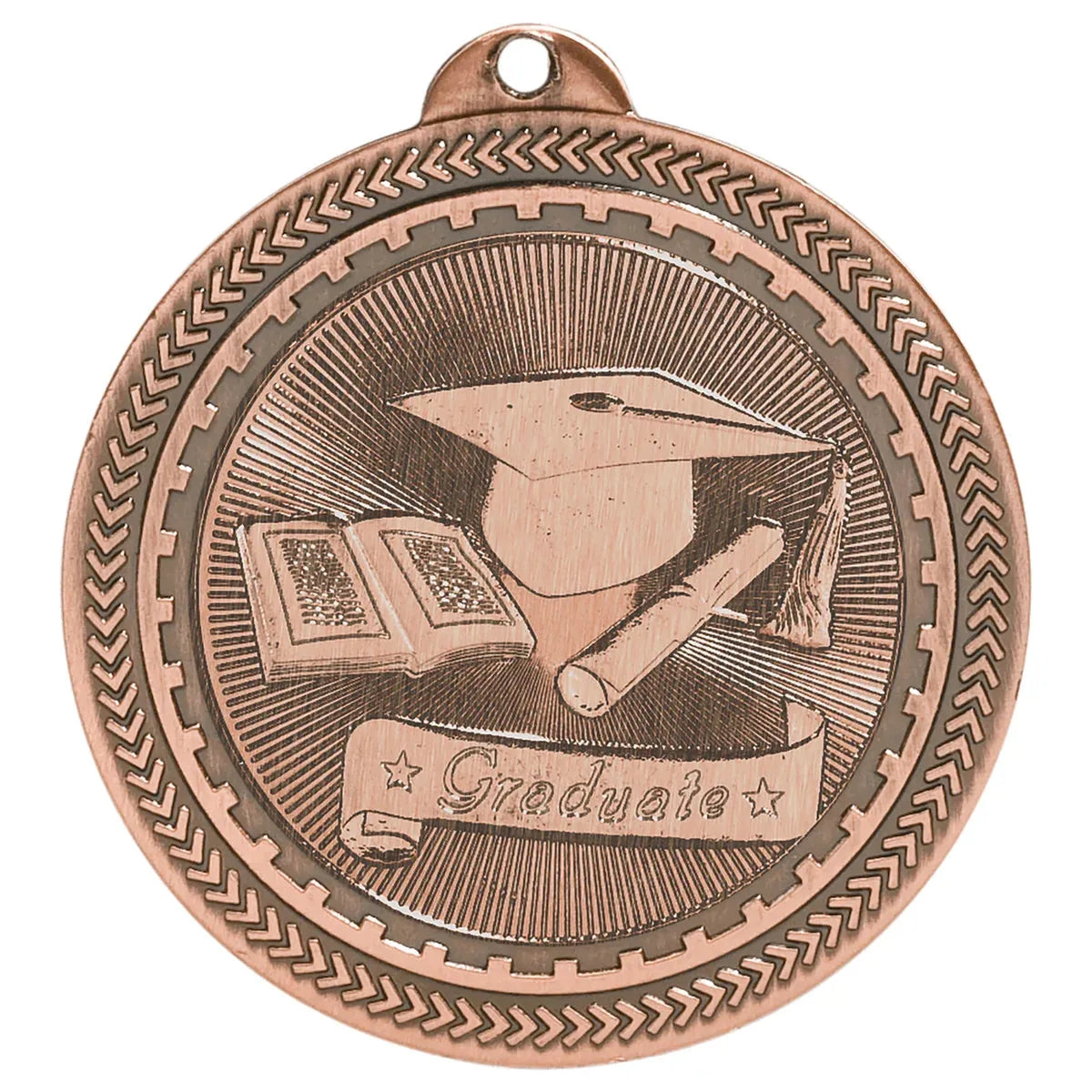 Antique Bronze 2" Graduate Laserable BriteLazer Medal